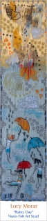 Rainy Day / Nuno Felt Art Scarf