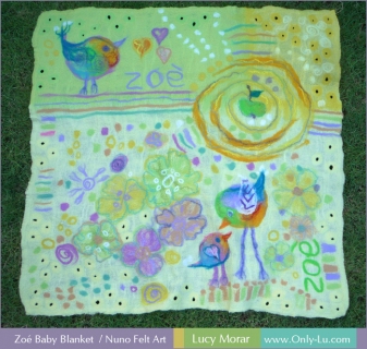Zoé Baby Blanket / Nuno Felt Art